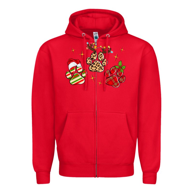 Christmas Paws Zipper Hoodie by MaliasSmallBusiness | Teevron