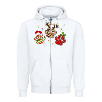 White christmas paws Zipper Hoodie - MaliasSmallBusiness