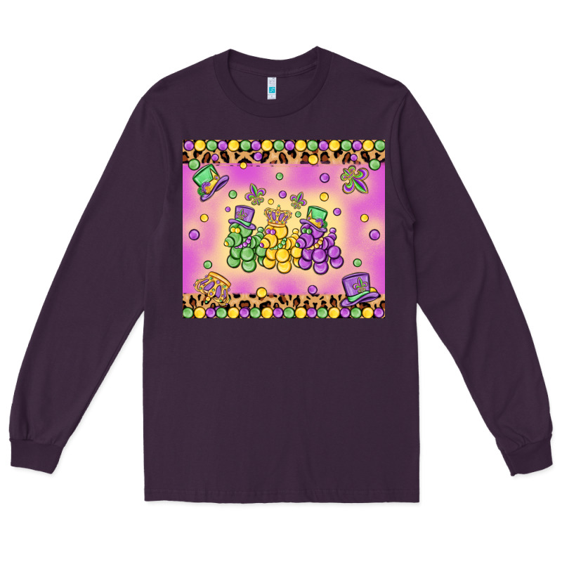 Mardi Gras Bead Dogs Long Sleeve Tee by MaliasSmallBusiness | Teevron
