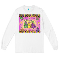 White mardi gras bead dogs Long Sleeve Tee - MaliasSmallBusiness