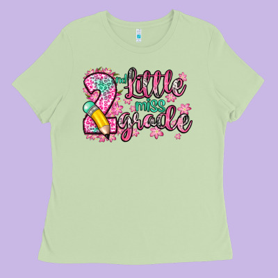 Little Miss 2nd Grade Ladies Tee Designed By Zillion Design Studio