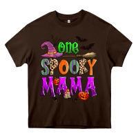 Chocolate Brown one spooky mama Heavy Core Tee - Zillion Design Studio
