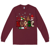 Burgundy nurse Christmas Long Sleeve Tee - JahusDesignShop