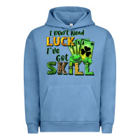 Pigment Pebble Blue I don't need luck i've got skill Urban Hoodie - CowGirlArtShop