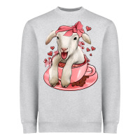 Heather Grey valentines day lamb Heavyweight Sweatshirt - Jasminsmagicworld