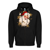 Black Christmas santa claus Zipper Hoodie - MaliasSmallBusiness