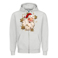 Dove Grey Christmas santa claus Zipper Hoodie - MaliasSmallBusiness