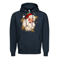 Navy Christmas santa claus Zipper Hoodie - MaliasSmallBusiness