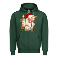 Sports Green Christmas santa claus Zipper Hoodie - MaliasSmallBusiness