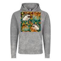 Cloud Rock hedgehog and pumpkins seamless pattern Vintage Hoodie - BundleAndBundleShop