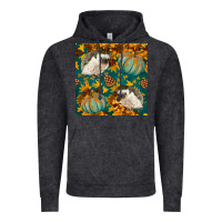 Vintage Black hedgehog and pumpkins seamless pattern Vintage Hoodie - BundleAndBundleShop