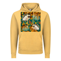 Vintage Mustard hedgehog and pumpkins seamless pattern Vintage Hoodie - BundleAndBundleShop