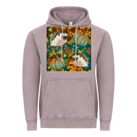 Vintage Zinc hedgehog and pumpkins seamless pattern Vintage Hoodie - BundleAndBundleShop