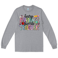 Heather Grey every bunnys favorite teacher Long Sleeve Tee - MaliasSmallBusiness