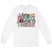 White every bunnys favorite teacher Long Sleeve Tee - MaliasSmallBusiness