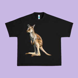 Baby Kangaroo Urban Heavy Tee Designed By Lillyallendesigns