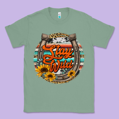 Stay Wild Horseshoe Classic Tee Designed By Jasminsmagicworld