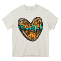 Cream thankful pumpkin heart Heavy Core Tee - RanaPortraitStore