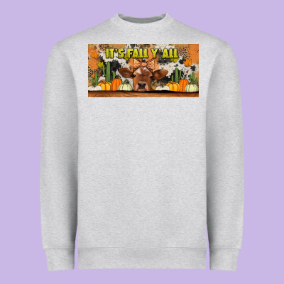 It's Fall Y'all Cow Heavyweight Sweatshirt Designed By Jasminsmagicworld