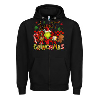 Black grinchmas Zipper Hoodie - MaliasSmallBusiness