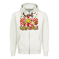 Oatmeal Heather grinchmas Zipper Hoodie - MaliasSmallBusiness