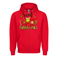 Red grinchmas Zipper Hoodie - MaliasSmallBusiness