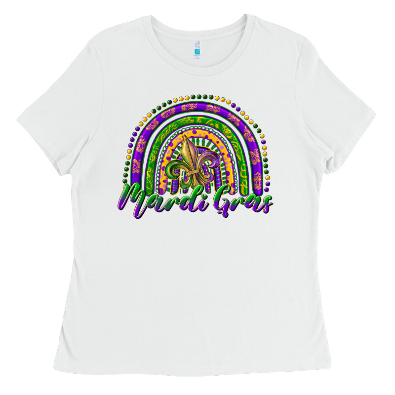 Mardi Gras Rainbow And Fleur De Lis Ladies Tee by RanaPortraitStore | Teevron