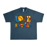 Midnight Navy love softball Urban Heavy Tee - AdoDesignShop