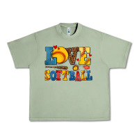Oil Green love softball Urban Heavy Tee - AdoDesignShop