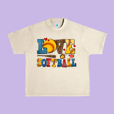 Love Softball Urban Heavy Tee Designed By Adodesignshop