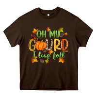 Chocolate Brown oh my gourd i love fall Heavy Core Tee - Zillion Design Studio