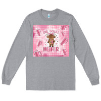 Heather Grey one boujee heifer Long Sleeve Tee - MaliasSmallBusiness