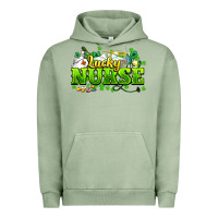 Pigment Oil Green Lucky Nurse St. Patrick's Day Urban Hoodie - HowdyJamesFarm
