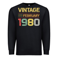 Black Born in 1980 Vintage February Premium Sweatshirt - Bettercallsaul