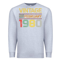 Heather Grey Born in 1980 Vintage February Premium Sweatshirt - Bettercallsaul