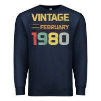 Navy Born in 1980 Vintage February Premium Sweatshirt - Bettercallsaul