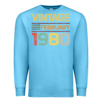 Ocean Blue Born in 1980 Vintage February Premium Sweatshirt - Bettercallsaul