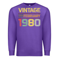 Purple Born in 1980 Vintage February Premium Sweatshirt - Bettercallsaul