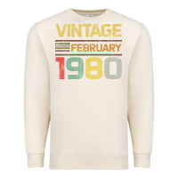Sandshell Born in 1980 Vintage February Premium Sweatshirt - Bettercallsaul