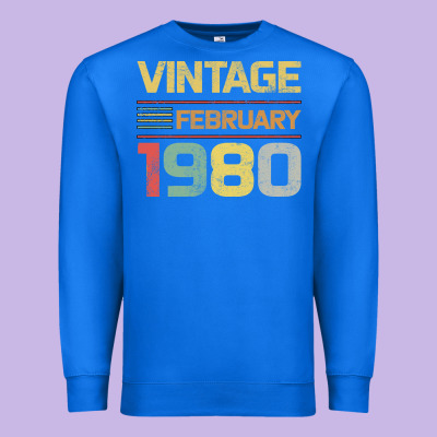 Born In 1980 Vintage February Premium Sweatshirt Designed By Bettercallsaul