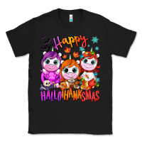 Black Happy Hallothanksmas unicorns Classic Tee - NancyCooperArtShop