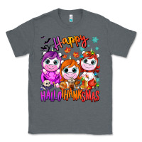 Charcoal Heather Happy Hallothanksmas unicorns Classic Tee - NancyCooperArtShop