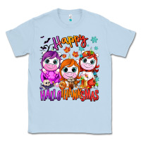 Dusty Blue Happy Hallothanksmas unicorns Classic Tee - NancyCooperArtShop