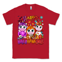 Red Happy Hallothanksmas unicorns Classic Tee - NancyCooperArtShop