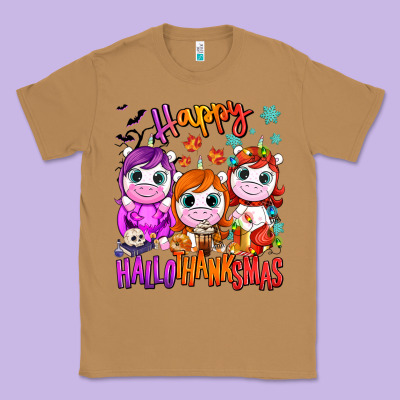 Happy Hallothanksmas Unicorns Classic Tee Designed By Nancycooperartshop