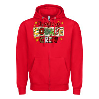 Red Christmas cookie crew Zipper Hoodie - MaliasSmallBusiness