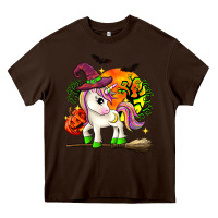 Chocolate Brown halloween unicorn Heavy Core Tee - Zillion Design Studio
