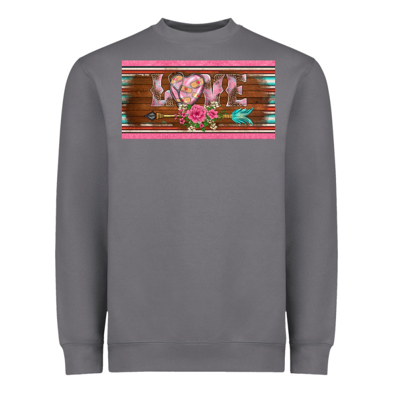 Western Nurse Love  Caduceus And Arrow License Plate Template Heavyweight Sweatshirt by BarkalooDesign | Teevron