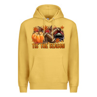 Antique Gold Tis' the season Football and maroon helmet Premium Hoodie - NancyCooperArtShop