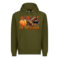 Army Green Tis' the season Football and maroon helmet Premium Hoodie - NancyCooperArtShop